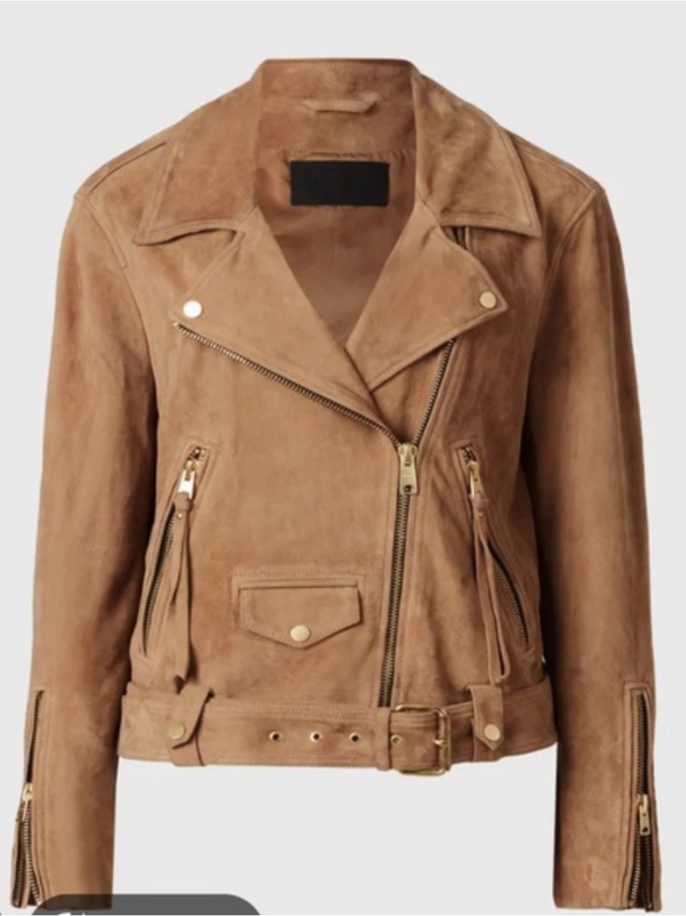 AllSaints Luna Light Brown tan Suede Leather